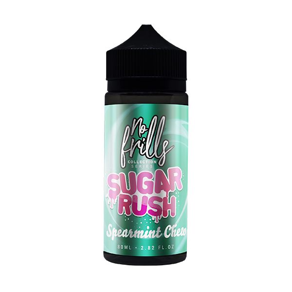 No Frills Collection Series - Sugar Rush Spearmint Chew 80ml (Includes 2x15mg VG Nicotine shots)