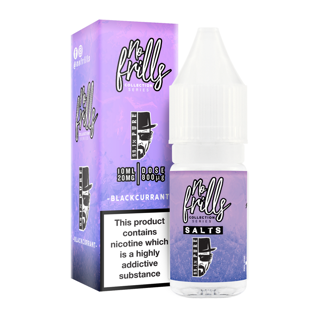 No Frills Salts - 99.1% Pure: Blackcurrant Nic Salt 10ml