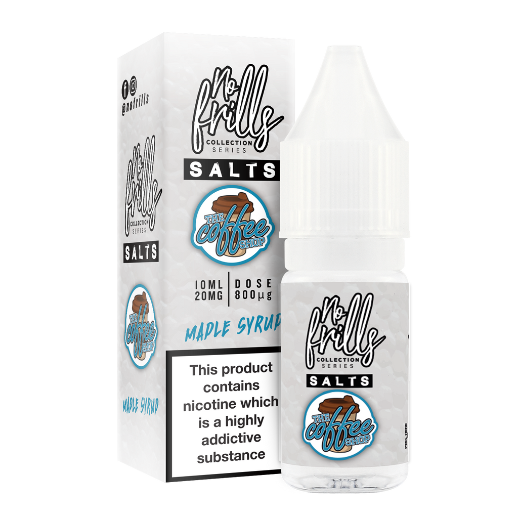 No Frills Salts - The Coffee Shop: Maple Syrup Nic Salt 10ml