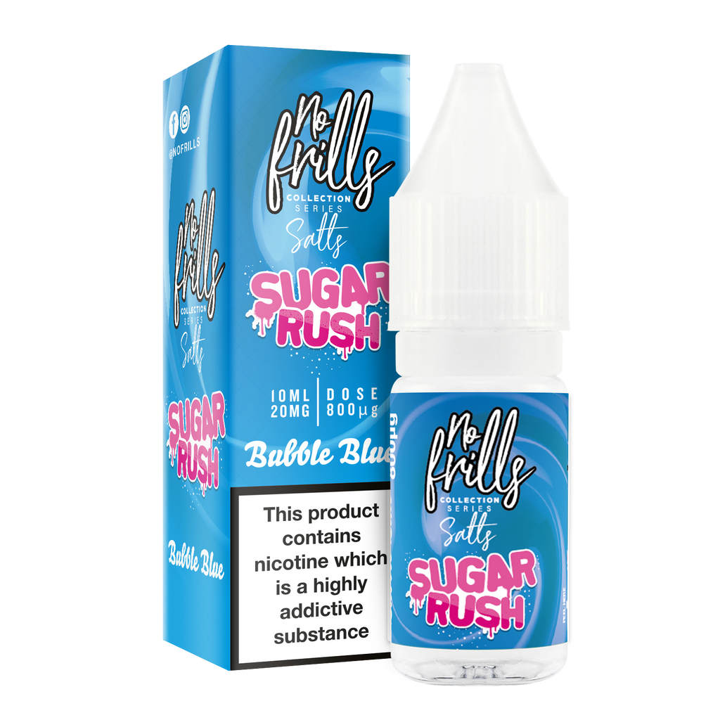 No Frills Salts - Sugar Rush: Bubble Blue Nic Salt 10ml