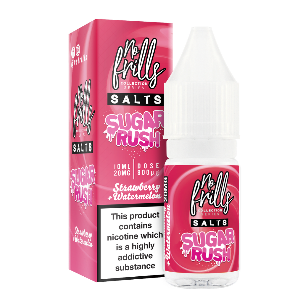 No Frills Salts - Sugar Rush: Strawberry Watermelon Nic Salt 10ml