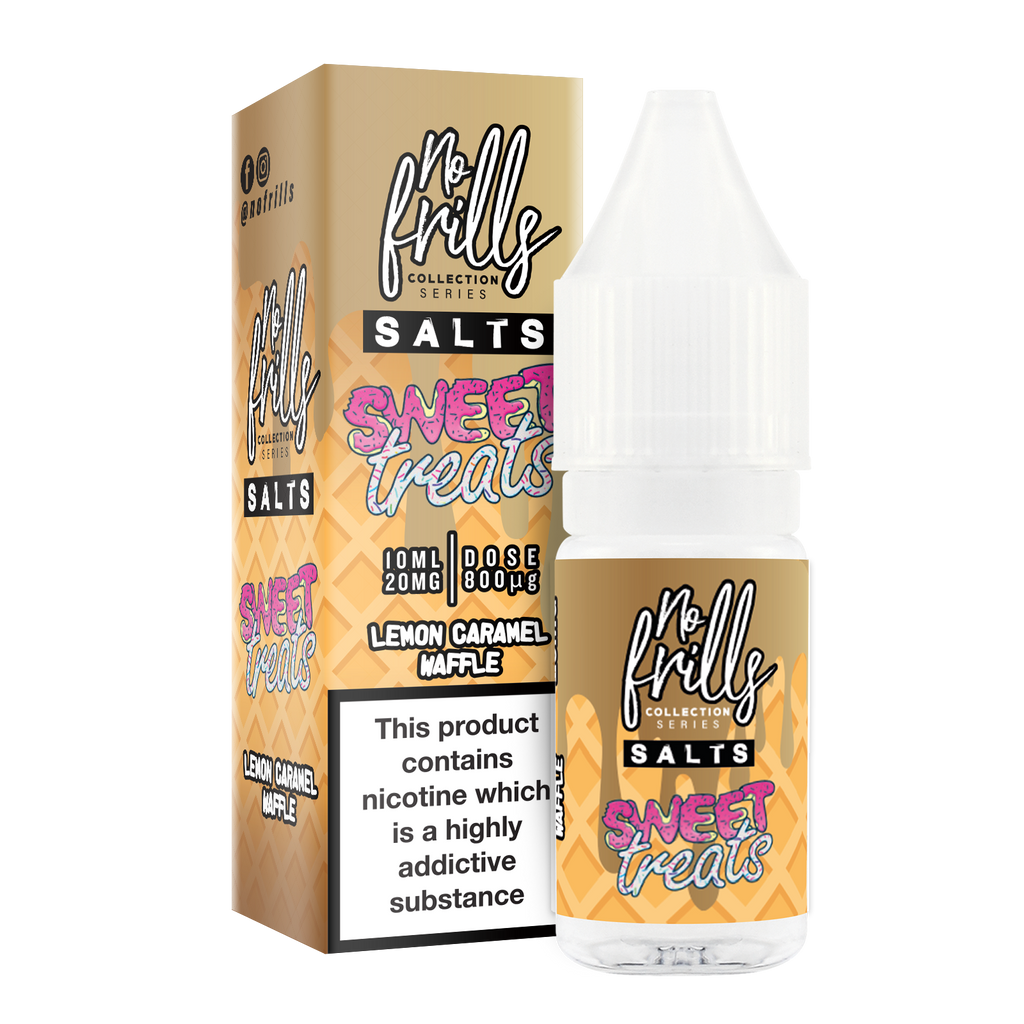No Frills Salts - Sweet Treats: Lemon & Caramel Waffle Nic Salt 10ml